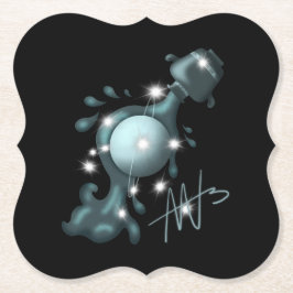 コズミックアクアリウスウラヌス〔占星術の〕十二宮図 ペーパーコースター