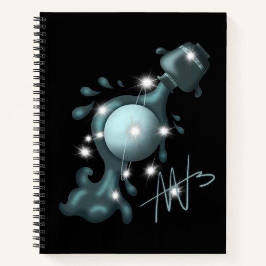 コズミックアクエリアス天王星〔占星術の〕十二宮図スパイラル ノートブック (正面)