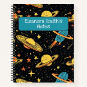 コズミックアドベンチャーIハンドドロー宇宙 ノートブック (正面)