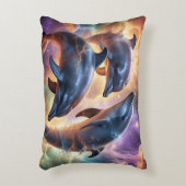 コズミックイルカとクラゲの宇宙 アクセントクッション (正面(垂直))