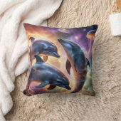 コズミックイルカとクラゲの宇宙 クッション (ブランケット)