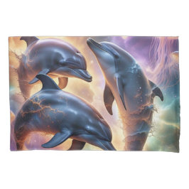 コズミックイルカとクラゲの宇宙 枕カバー