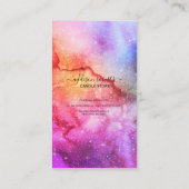 コズミックインクターコイズブルーピンクグラデーションろうそく 名刺 (裏面)