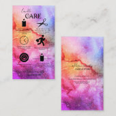 コズミックインクターコイズブルーピンクグラデーションろうそく 名刺 (正面/裏面)