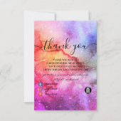 コズミックインクターコイズブルーピンク銀河系星雲 サンキューカード (正面)
