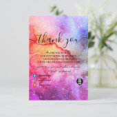 コズミックインクターコイズブルーピンク銀河系星雲 サンキューカード (スタンド正面)