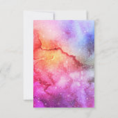 コズミックインクターコイズブルーピンク銀河系星雲 サンキューカード (裏面)