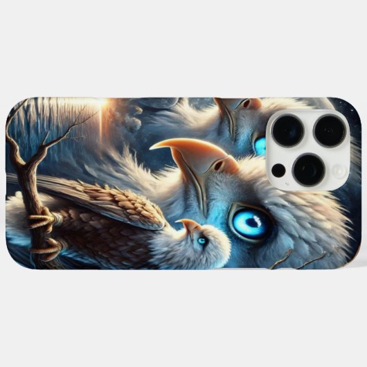 コズミックイーグルが幻想的な青い月を眺める Case-Mate iPhoneケース (裏面 (横))