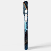 コズミックイーグルが幻想的な青い月を眺める Case-Mate iPhoneケース (裏面 / 左)