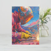 コズミックウェルダー – 抽象芸術溶接芸術プリント 招待状 (スタンド正面)