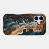 コズミックウェーブの抽象画 iPhone 16ケース (裏面横)
