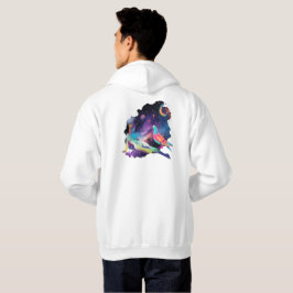 コズミックウーマンと虹の鳩の天体アート パーカ
