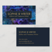 コズミックエレガントネブラネイビー金ゴールド作家ライター 名刺 (正面/裏面)
