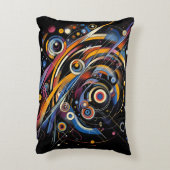 コズミックオービットジオメトリ – 抽象芸術円とラインアート アクセントクッション (裏面(縦))
