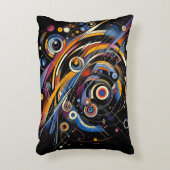 コズミックオービットジオメトリ – 抽象芸術円とラインアート アクセントクッション (正面(垂直))