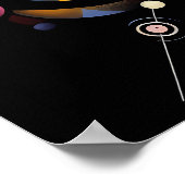 コズミックオービットジオメトリ – 抽象芸術円とラインアート ポスター (角)