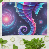 コズミックカラフルシーホース キッチンタオル (折り畳み)