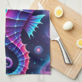 コズミックカラフルシーホース キッチンタオル (四つ折り)