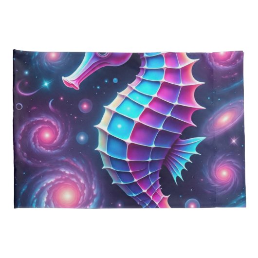 コズミックカラフルシーホース 枕カバー (裏面-右)