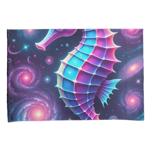 コズミックカラフルシーホース 枕カバー (正面右)