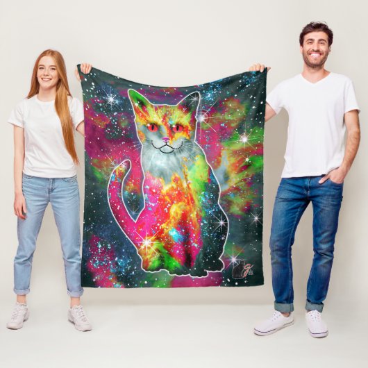 コズミックキャットオメガ フリースブランケット (インサイチュ)