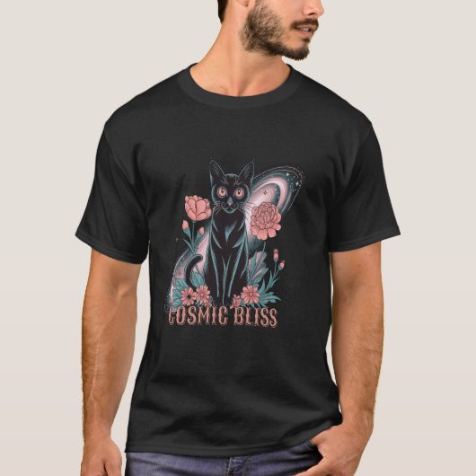 コズミックキャットボヘミアン風天体ウィッチコア Tシャツ (正面)