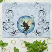 コズミックキャットムーンアンドスターズ キッチンタオル (折り畳み)