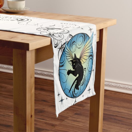 コズミックキャットムーンアンドスターズ ショートテーブルランナー (インサイチュ)