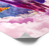 コズミックキャットライディングアルパカユニコーン ポスター (角)