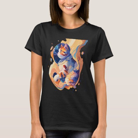 コズミックキャット宇宙アストロキャットイン銀河系 Tシャツ (正面)
