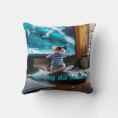 コズミックキャット&サーフィンダマウスピロー クッション (裏面)