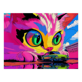 コズミックキャット&ミニカー ポスター