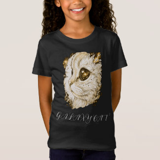 コズミックギャラクシーキャットのインクイラスト ネオン Tシャツ