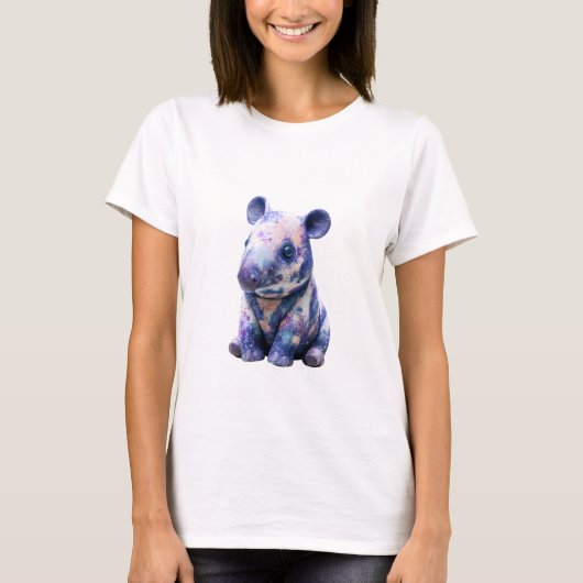 コズミックギャラクシーベイビータピールイラスト婦人服 Tシャツ (正面)