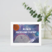 コズミックギャラクシー 抽象的カラフル 子供の5歳の誕生日 招待状 (スタンド正面)