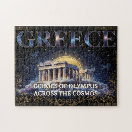 コズミックギリシャ古代テンプル天体アート ジグソーパズル (横)