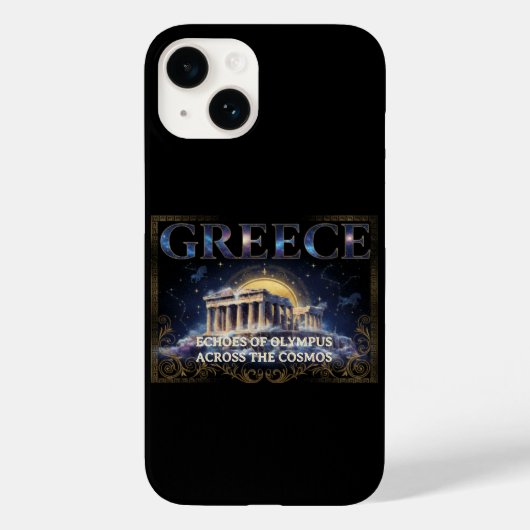 コズミックギリシャ古代テンプル天体アート Case-Mate iPhoneケース (裏面)