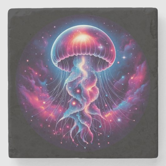 コズミッククラゲのアートワーク銀河系 ストーンコースター (正面)