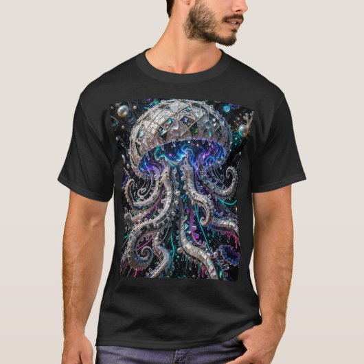 コズミッククラゲモザイクデザイン Tシャツ (正面)