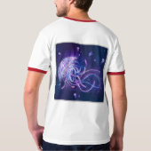 コズミッククラゲ 白/赤 ベーシック リンガー Tシャツ (裏面)