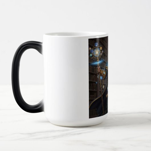 コズミッククロックワークメイジファンタジーSci-Fiアート モーフィングマグカップ (左)