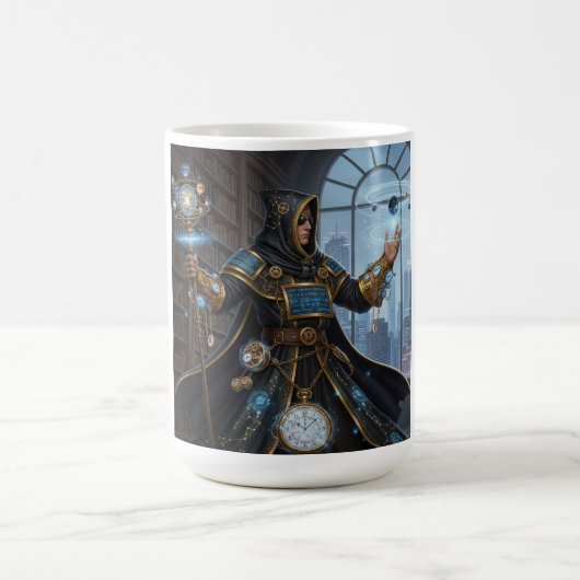 コズミッククロックワークメイジファンタジーSci-Fiアート モーフィングマグカップ (中央)