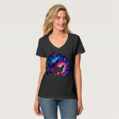 コズミッククールキャット銀河系グラフィック宇宙アート Tシャツ (正面フル)