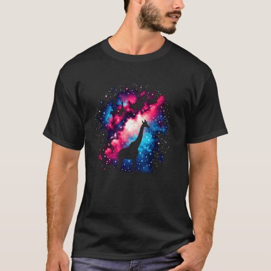 コズミッククールキリン銀河系グラフィック宇宙アート Tシャツ (正面)