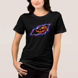 コズミックグローハロウィンパンプキンリップドティア トライブレンドTシャツ