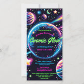 コズミックグローバースデーパーティーデジタル招待状 セーブザデート (正面)