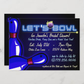 コズミックグローボーリングブライダルシャワー招待状 招待状 (正面/裏面)