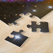 コズミックゴールデンピンクとブルーギャラクティック宇宙イベント ジグソーパズル (側面)