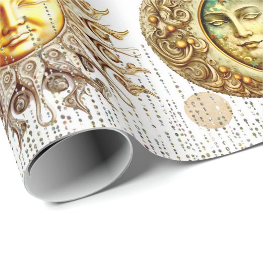 コズミックサンアンドムーン金ゴールド ラッピングペーパー (ロールコーナー)