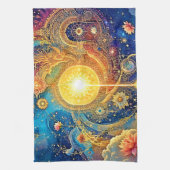 コズミックサンマンダラアート キッチンタオル (縦)